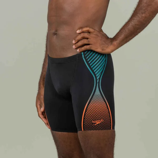 Badehose Boxer Herren Lang Speedo – Boost Schwarz/orange 1