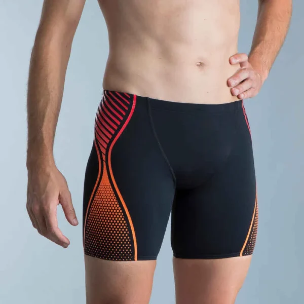 Badehose Boxer Lang Speedo Herren Schwarz/orange/rot 1