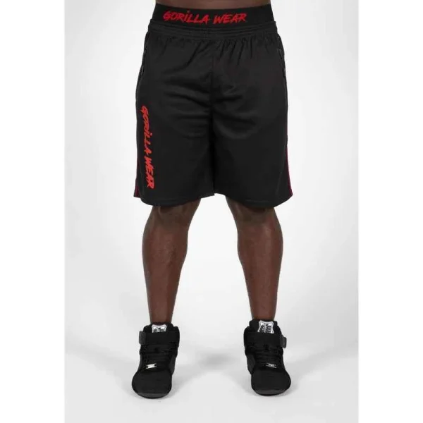Gorilla Wear Shorts – Mercury Mesh – Schwarz/Rot 1